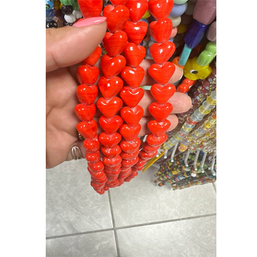 Red Heart Glass beads