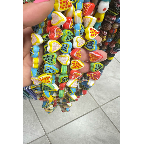 Fancy Heart Glass Beads