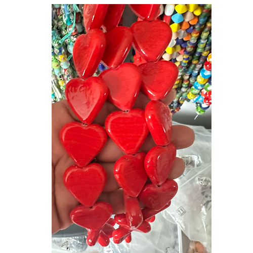 Big Heart Glass  Beads