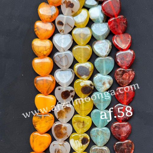 Resin Heart beads