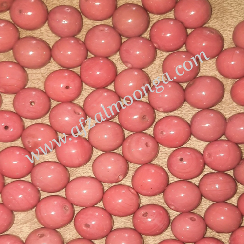 coral glass beads